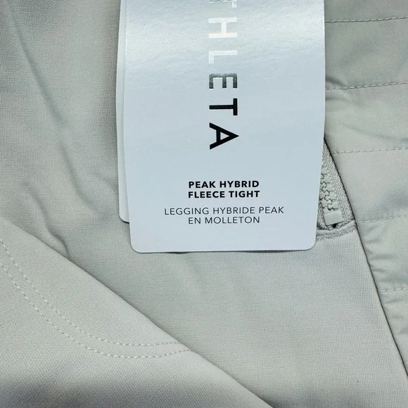 Athleta Pants Womens Small Abalone Cream Peak Hybrid Fleece Tight Zip Pocket NWT - Picture 5 of 13